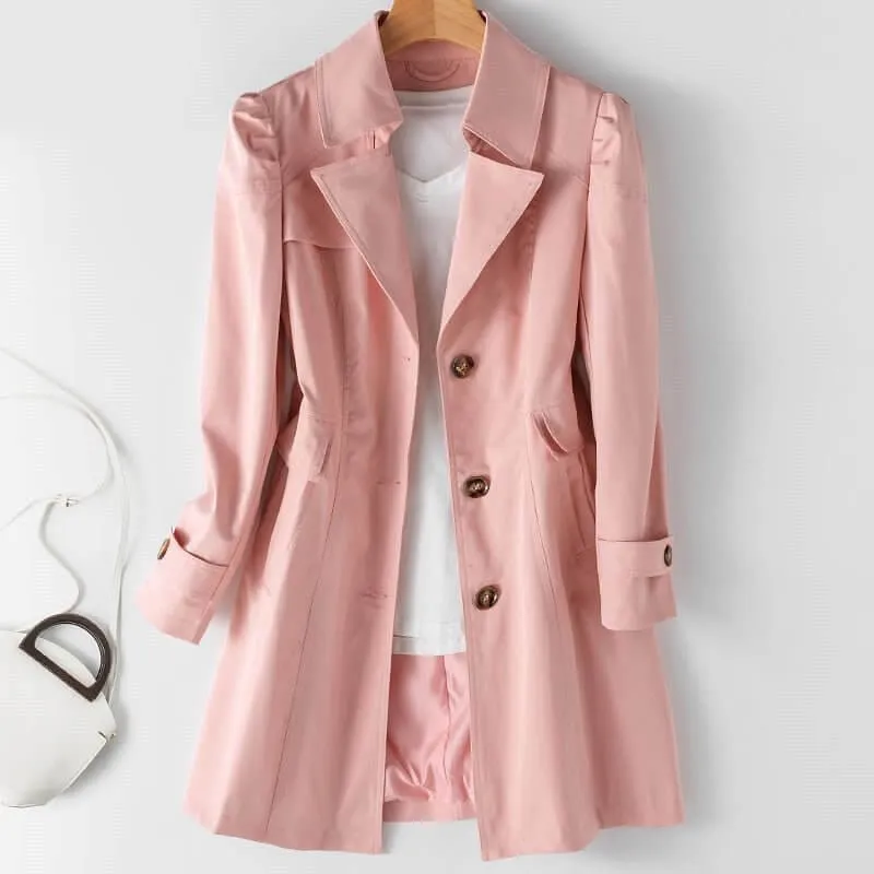 Women's Elegant Single-Breasted Trench Coat