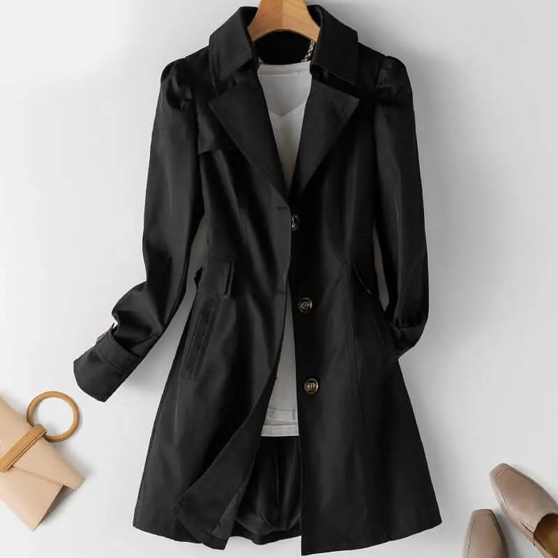 Women's Elegant Single-Breasted Trench Coat
