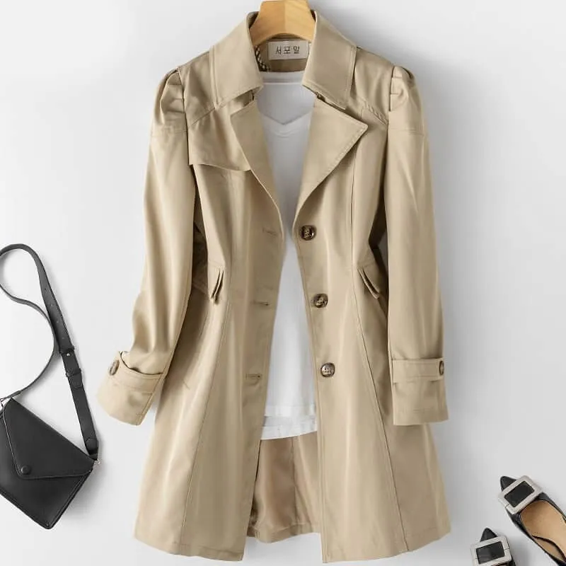 Women's Elegant Single-Breasted Trench Coat