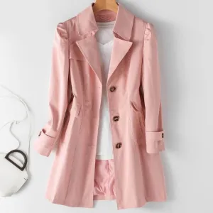 Women's Elegant Single-Breasted Trench Coat