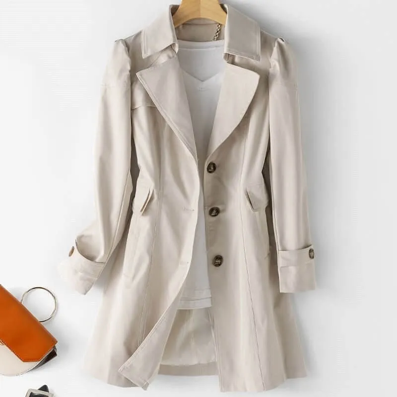 Women's Elegant Single-Breasted Trench Coat