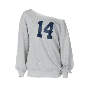 Y2k Graphic Baggy Hoodies One Shoulder Long Sleeve Tees Casual Loose Pullovers Women Clothing Fall Winter 2024 P70CC40